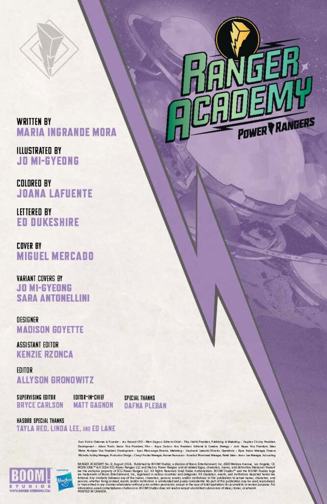 Ranger Academy #9 (BOOM! Studios) Preview